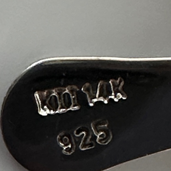 14k real solid yellow gold 925 Silver Heart Charm Bracelet​​​ - Picture 3 of 6